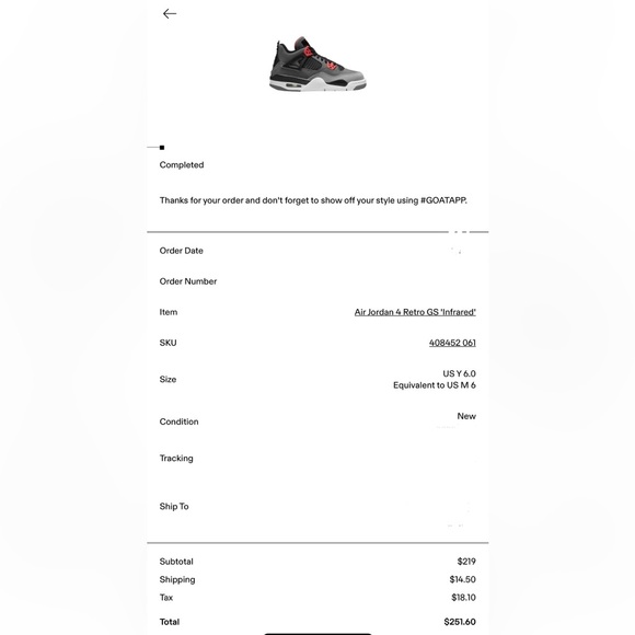 Air Jordan 4 Retro GS ‘Infrared’ - Picture 2 of 5